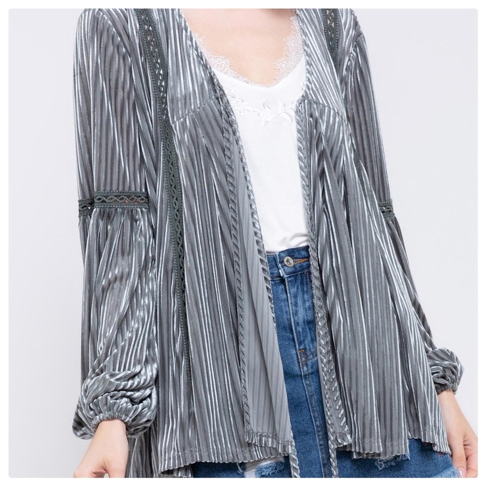 POL The At Home Lux Striped Cardigan - Picture 6 of 13